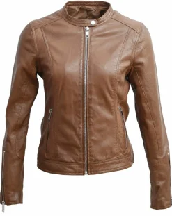 Veste en Cuir Tia cognac