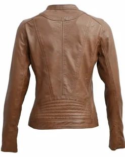 Veste en Cuir Tia cognac