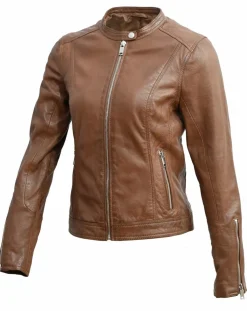 Veste en Cuir Tia cognac