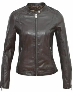 Veste en Cuir Tia marron