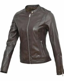 Veste en Cuir Tia marron