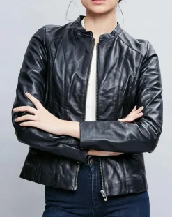 Veste en Cuir Tifanie noire