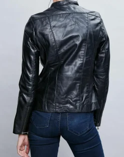 Veste en Cuir Tifanie noire