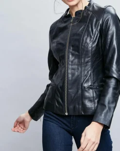 Veste en Cuir Tifanie noire