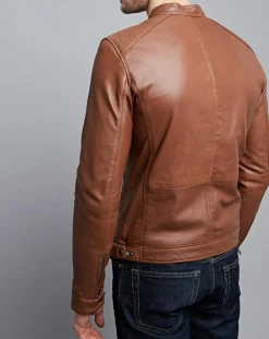 Veste en Cuir Timoty cognac