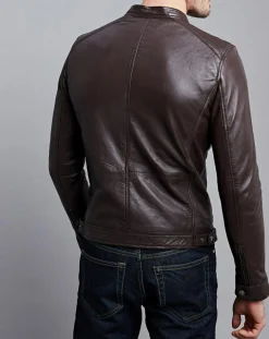 Veste en Cuir Timoty marron