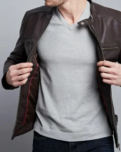 Veste en Cuir Timoty marron