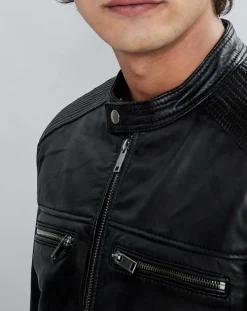 Veste en Cuir Timoty noire