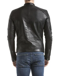 Veste en cuir Vardo noire