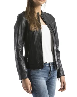 Veste en Cuir Varenne noire