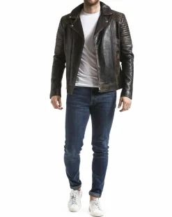 Veste en Cuir Varus marron vintage