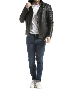 Veste en cuir Varus noire