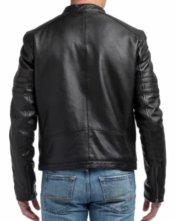 Veste en Cuir Victor noire