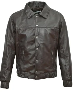 Veste en Cuir Yan marron