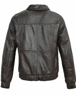 Veste en Cuir Yan marron