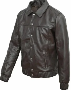 Veste en Cuir Yan marron