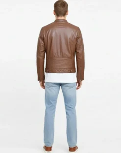 Veste en Cuir Zachary cognac