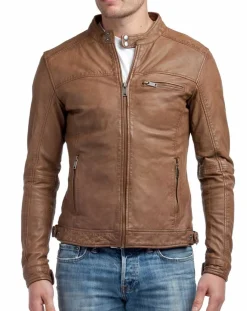 Veste en Cuir Zack cognac