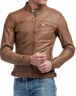 Veste en Cuir Zack cognac
