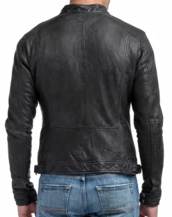 Veste en Cuir Zack noire