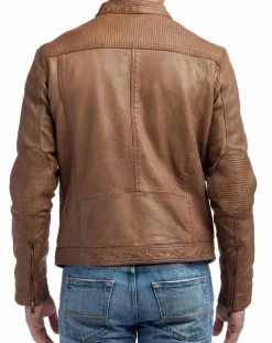 Veste en Cuir Zadok cognac