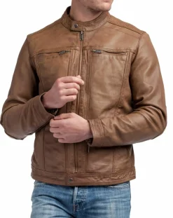 Veste en Cuir Zadok cognac