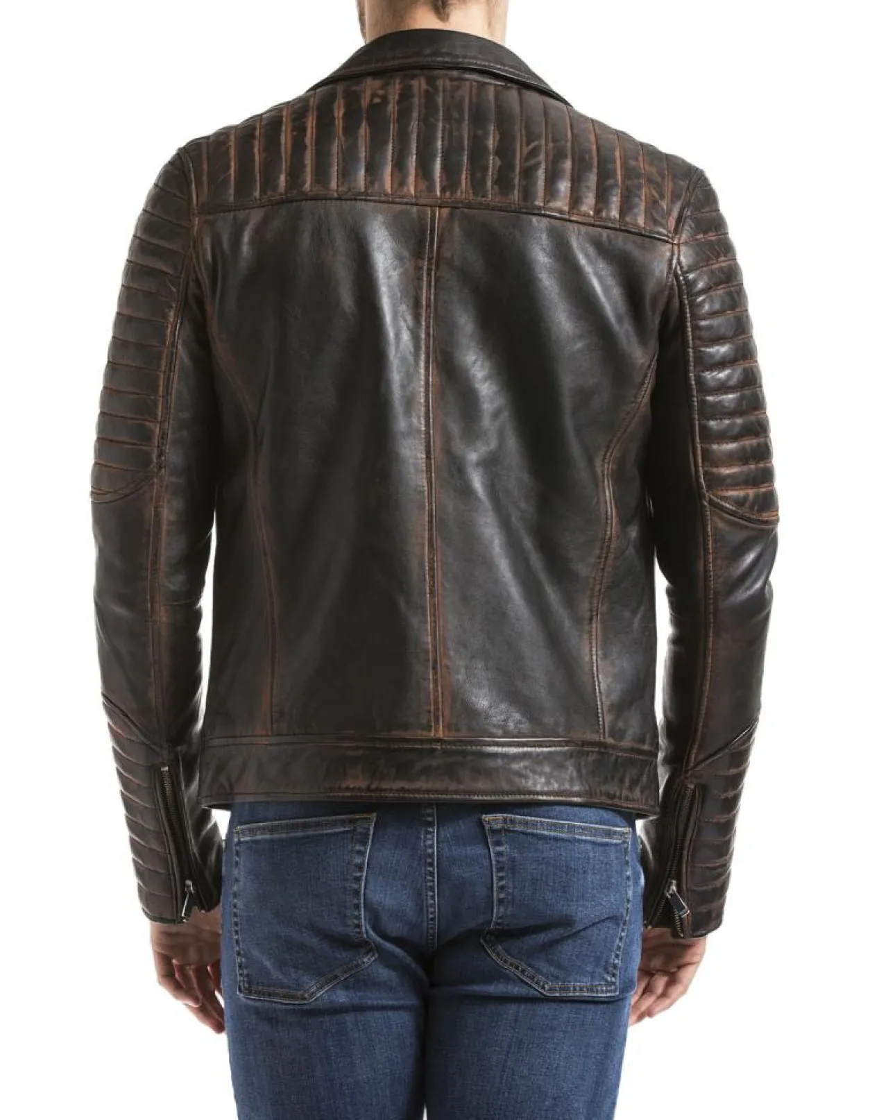 Veste en Cuir Zambezi marron vintage