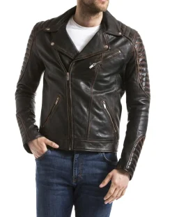 Veste en Cuir Zambezi marron vintage