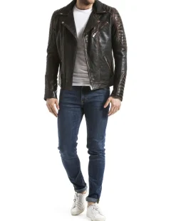 Veste en Cuir Zambezi marron vintage