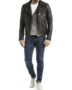 Veste en Cuir Zambezi noir vintage