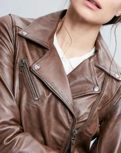 Veste en Cuir Zelda marron