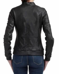 Veste en Cuir Zuri noire