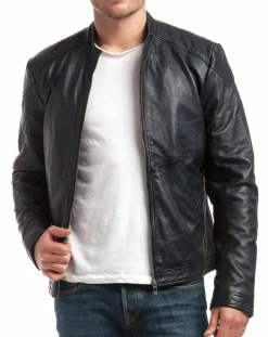 Veste en Cuir Zuzarte bleu marine