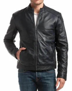 Veste en Cuir Zuzarte bleu marine