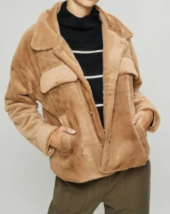 Veste en Fausse Fourrure Else camel