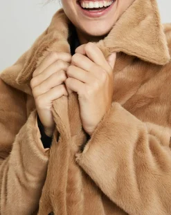 Veste en Fausse Fourrure Else camel