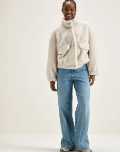 Veste en fausse fourrure Enora crème