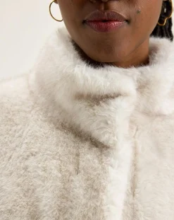 Veste en fausse fourrure Enora crème
