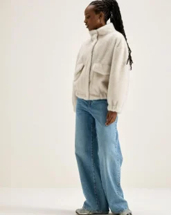 Veste en fausse fourrure Enora crème