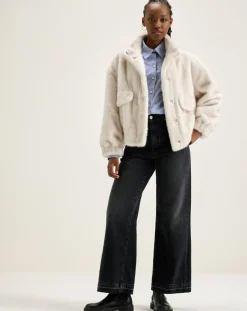 Veste en fausse fourrure Enora crème