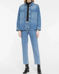 Veste en Jean à franges bleue