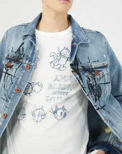 Veste en jean bleue