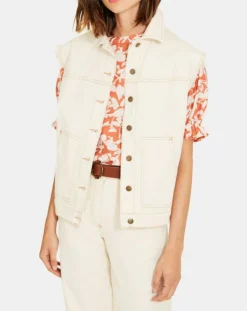 Veste en Jean sans manches Jeanne écrue