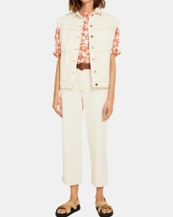 Veste en Jean sans manches Jeanne écrue