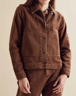 Veste en jean Up marron