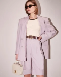 Veste en Laine froide mélangée parme