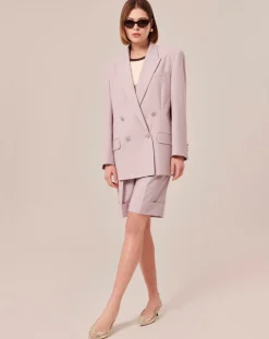 Veste en Laine froide mélangée parme