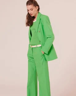 Veste en Laine froide mélangée verte