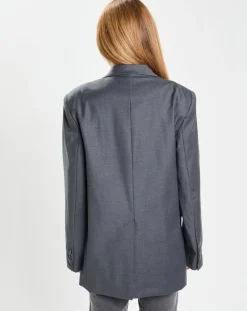 Veste en Laine mélangée Flannelle Sven 3 gris foncé