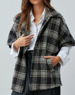 Veste en Laine mélangée manches courtes Biba noire